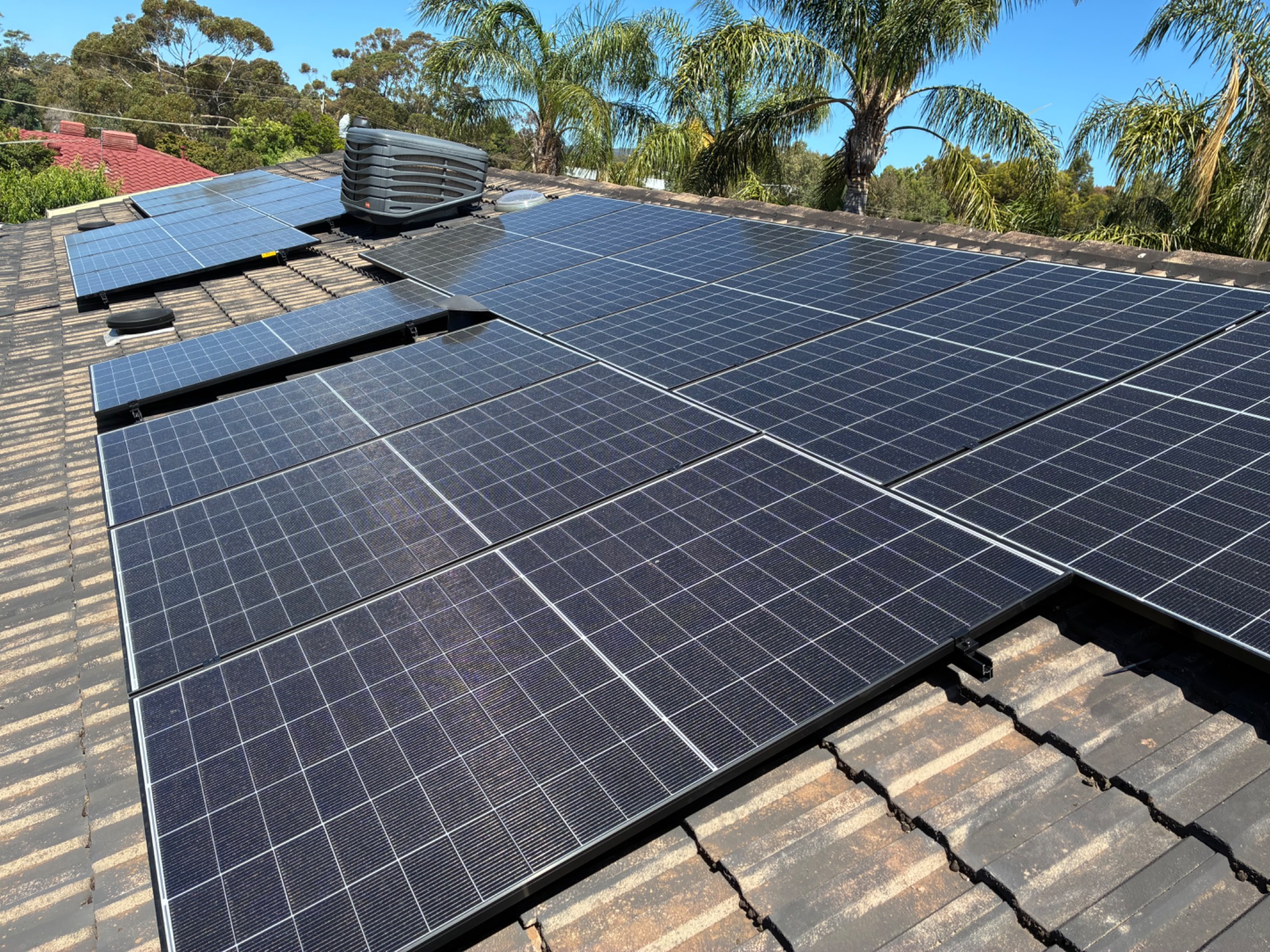 Solar panels on a residential property